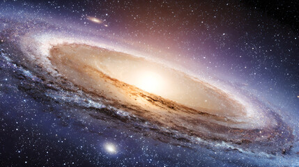 Ethereal bronze and brown gradient nebula background with glowing celestial stardust particles 