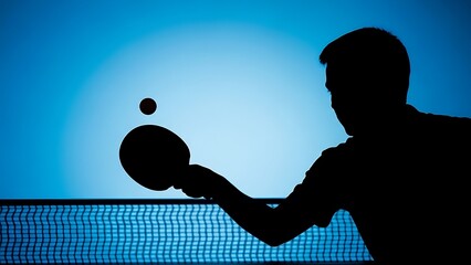 Player preparing to serve in table tennis
