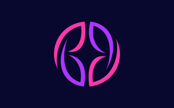 Letters BB abstract monogram logo arranged to form a circular petal shape. Simple organic design blends elegance and harmony, creating a modern symbol of balance, unity, and refined visual identity.