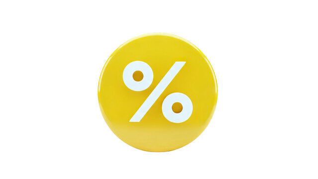 Yellow Circle with White Percentage Sign - Powered by Adobe
