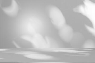 Wall interior background, studio and backdrops show products.with shadow from window color white...