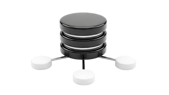 Abstract Symbol of Data Storage and Connectivity - Powered by Adobe