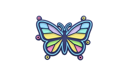 Colorful Butterfly Sticker with Pastel Wings