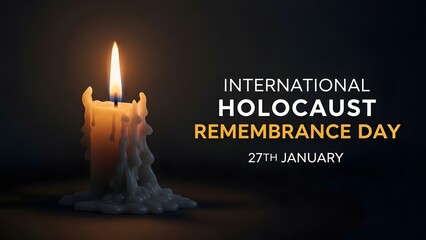 International Holocaust Remembrance Day January 27 with Burning Candle Memorial
