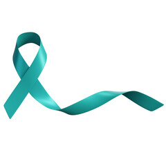 Teal Ribbon Symbol of Ovarian Cancer Awareness Month, Sexual Assault Awareness Month, Cervical Cancer, Mental Health such as PTSD, OCD, anxiety disorders and other awareness.