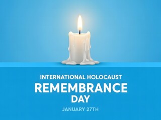 International Holocaust Remembrance Day January 27 with Candle Memorial Background