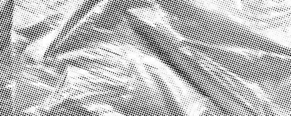 Dotted crumpled plastic texture. Old creased cellophane overlay. Halftone rough wrinkled film background. Aged creasy surface in comic pop art style. Grainy cartoon gritty paper wallpaper. Vector