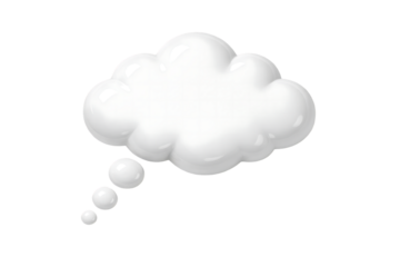 A white cloud shaped speech bubble on transparent background high quality professional detailed modern elegant stylish clean crisp vibrant colorful digital