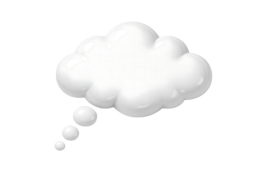 A white cloud shaped speech bubble on transparent background high quality professional detailed modern elegant stylish clean crisp vibrant colorful digital - Powered by Adobe