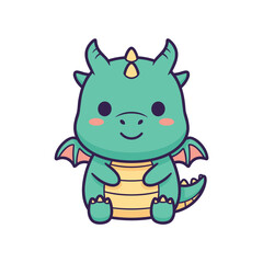 Fototapeta premium Adorable Cartoon Dragon Illustration for Kids