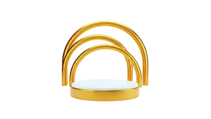 Golden Arches Podium with White Surface on White Background