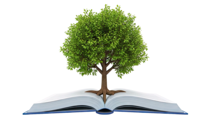 Tree Growing From Open Book
