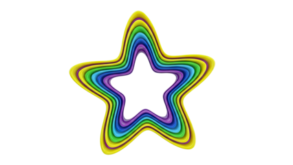 Rainbow Star Outline