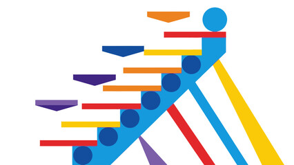 Abstract Geometric Staircase and Slide with Circles