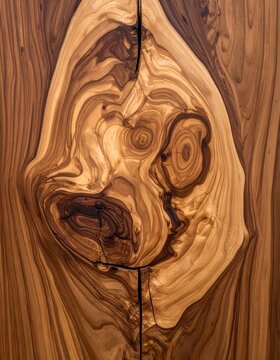 A close-up of a wooden surface with a prominent knot