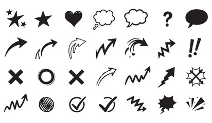 Obraz premium Social Media Sticker Set with Doodle Icons