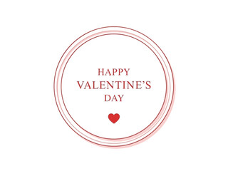 Valentine's Day greeting card with heart symbol in circular frame