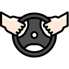 weight plates icon illustration design with filled outline