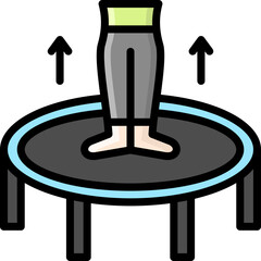 trampoline icon illustration design with filled outline