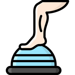 bosu ball icon illustration design with filled outline