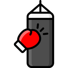 boxing icon illustration design with filled outline