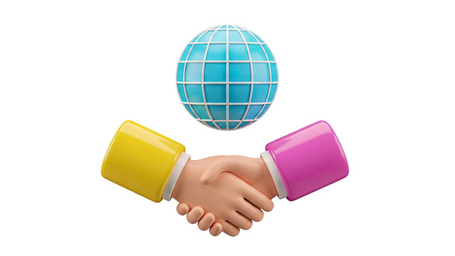 Global Partnership: Handshake with a Globe