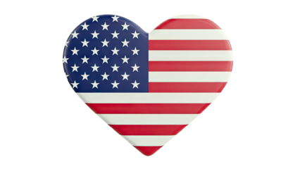 Heart Shaped American Flag