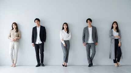 並んで立つビジネスパーソン（チーム）