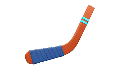 Brown Hockey Stick with Blue Tape Accent