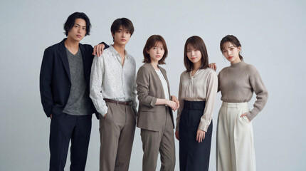 並んで立つビジネスパーソン（チーム）