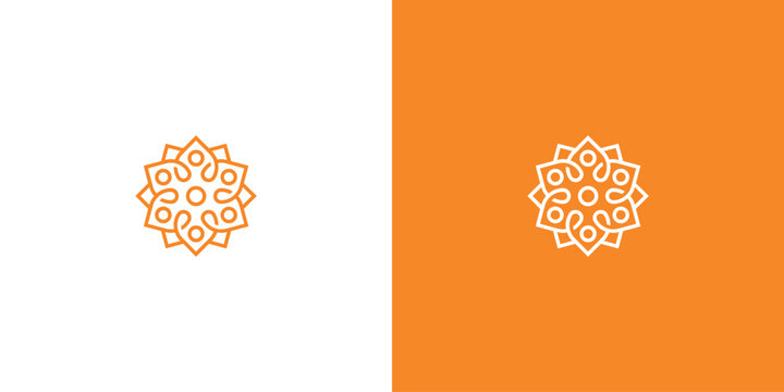 Symmetrical abstract flower mandala pattern design