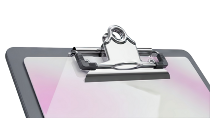 Clipboard with Metal Clip and White Surface