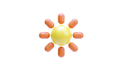 Abstract 3D Sun Icon