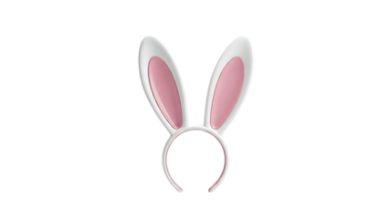White and Pink Bunny Ears Headband