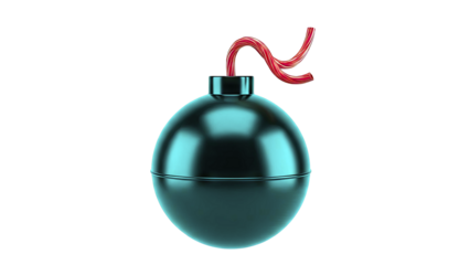 Black Bomb with Red Fuse