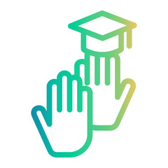 congratulation Line Gradient Icon