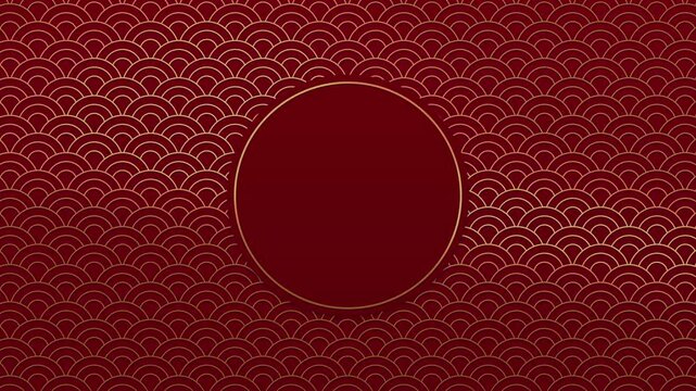 Red gold Chinese seamless pattern background with circle for celebration and new year