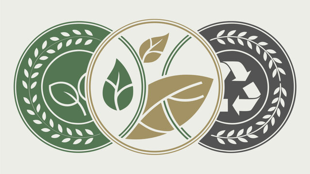 Eco friendly leaf badges for sustainable business practices