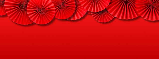 Obraz premium Red decorations bring joy and prosperity during Chinese New Year