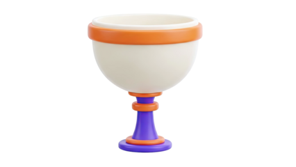 3D Rendered Goblet with Orange and Purple Accents