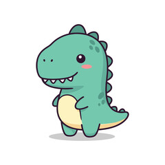 Obraz premium Cute Cartoon Dinosaur Illustration