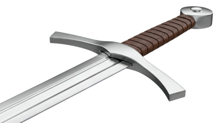 Close-up of a Medieval Sword Hilt and Blade