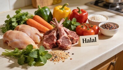 raw meat with vegetables