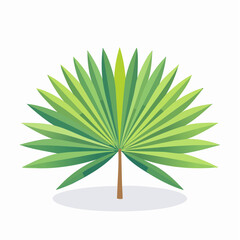Stylized palm leaf illustration against white background for design