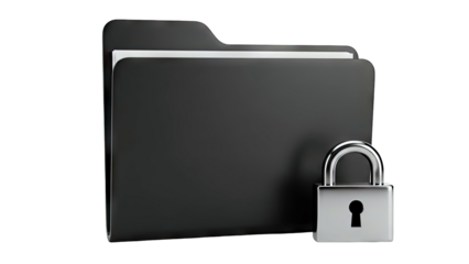 Black Folder with Silver Padlock