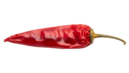 Vibrant red chili pepper isolated on transparent background