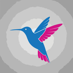 Obraz premium Flying Hummingbird Illustration