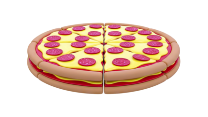 Stylized Double-Layer Pepperoni Pizza Slices