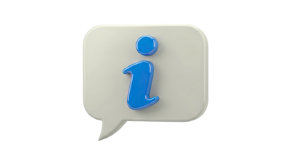 3D Info Icon in Speech Bubble