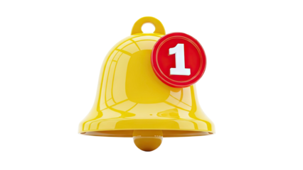 Notification Bell with Number 1 Badge